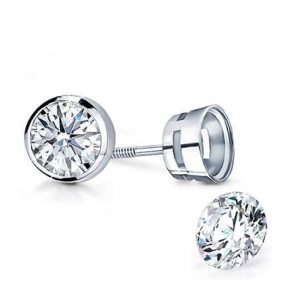 Bezel Set Stud Earrings