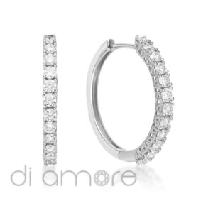 1Row Castle Diamond Hoops