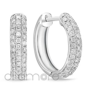 3Row Pave Diamond Hoops