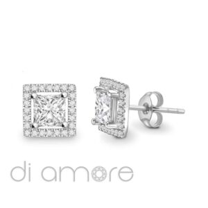 Princess Halo Diamond Studs
