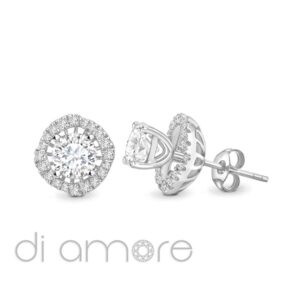Removable Halo Brilliant Diamond Studs