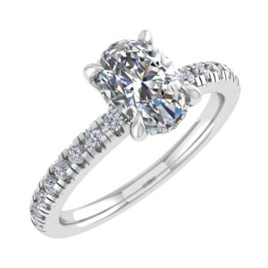 Oval Crown Diamond set Engagement Ring