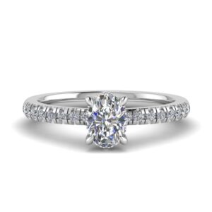 Oval Crown Diamond set Engagement Ring