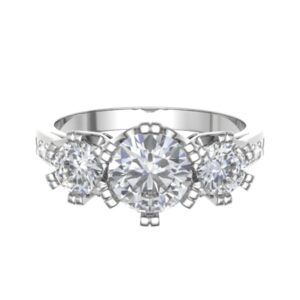 Trilogy Crown Diamond Engagement Ring