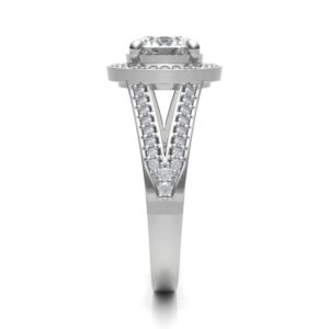 Split Shank Halo Diamond Engagement Ring