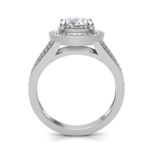 Split Shank Halo Diamond Engagement Ring