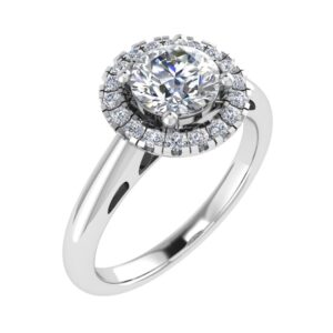 Classic Round Halo Diamond Engagement Ring
