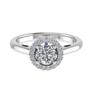 Classic Round Halo Diamond Engagement Ring