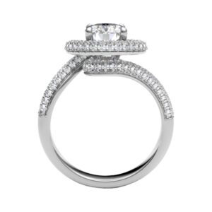 Twisted Halo And Side Diamond Engagement Ring