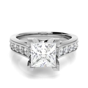 Pave Setting Side Diamond Engagement Ring