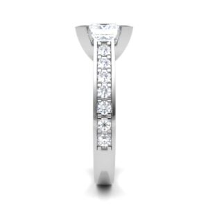 Pave Setting Side Diamond Engagement Ring