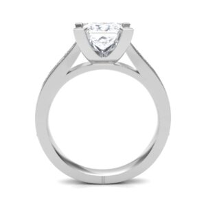 Pave Setting Side Diamond Engagement Ring