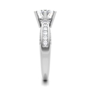 3Row side 6Prongs Diamond Engagement Ring