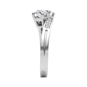Twisted Toi Et Moi Crown Diamond Engagement Ring