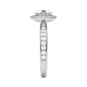 3sides and Halo Diamond Engagement Ring