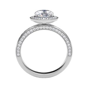 3sides and Halo Diamond Engagement Ring