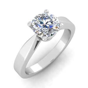Classic Tapered 4 Prongs Diamond Engagement Ring