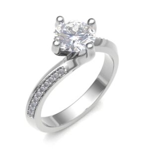 Twisted With Side Diamond Engagement Ring