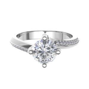 Twisted With Side Diamond Engagement Ring