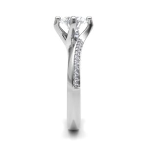 Twisted With Side Diamond Engagement Ring
