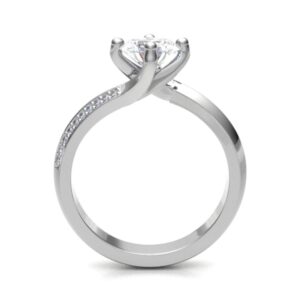 Twisted With Side Diamond Engagement Ring