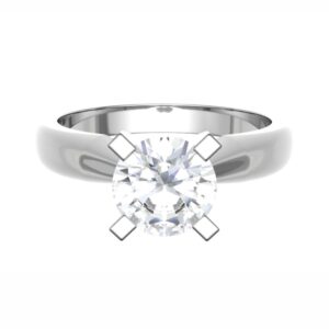 Classic V shape with inside knife Edge Diamond engagement Ring