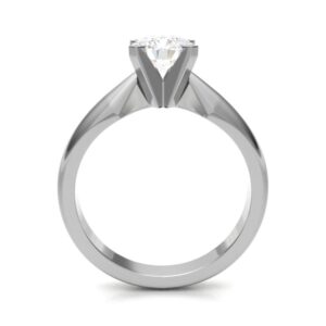 Classic V shape with inside knife Edge Diamond engagement Ring