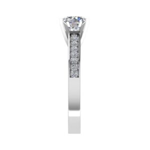 V Shape With Side Diamond Engagement Ring