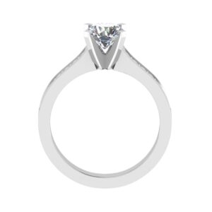 V Shape With Side Diamond Engagement Ring