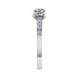 4 Prong Castle Setting Diamond Engagement Ring