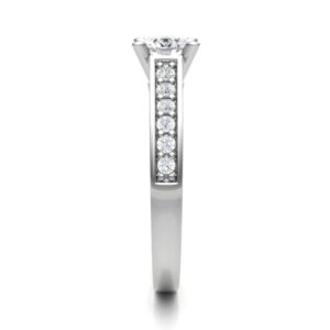 Pave Setting V Shape Diamond Engagement Ring