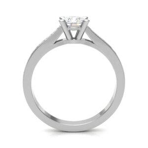 Pave Setting V Shape Diamond Engagement Ring