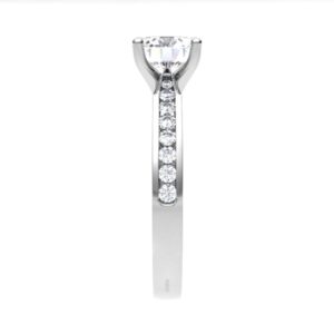 Tapered V Shape With Side Diamond Ring