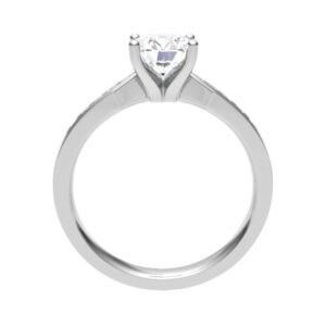 Tapered V Shape With Side Diamond Ring