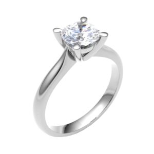 Classic 4Prong Inside Knife Edge Diamond Engagement Ring