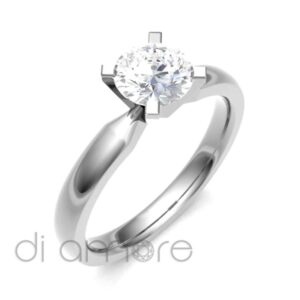 Classic Tapered Inside Knife Edge Diamond Engagement Ring