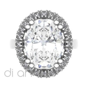 Oval Halo Double Prong Diamond Engagemen Ring