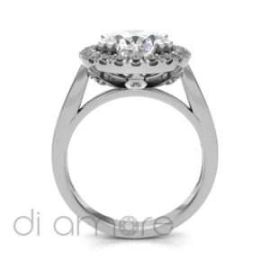 Oval Halo Double Prong Diamond Engagemen Ring