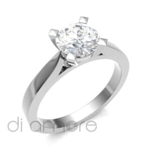 Classic 4Prong Tapered Crown Diamond Engagement Ring