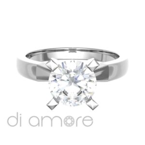 Classic 4 Prong V Shape Diamond Engagement Ring