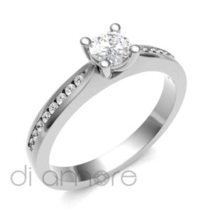 Pave Setting V Shape Diamond Engagement Ring