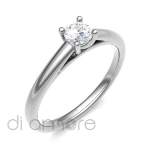 Classic 4Prong V Shape Crown Diamond Engagement Ring