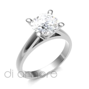 Classic 4 Prong V Shape Crown Diamond Engagement Ring