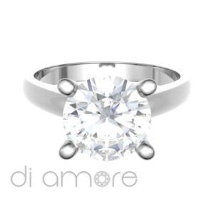 Classic 4 Prong V Shape Crown Diamond Engagement Ring