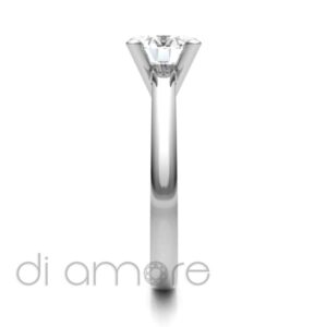 Classic 4 Prong V Shape Crown Diamond Engagement Ring