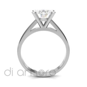 Classic 4 Prong V Shape Crown Diamond Engagement Ring