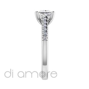Castle Side Pricess Diamond Engagement Ring