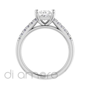Castle Side Pricess Diamond Engagement Ring
