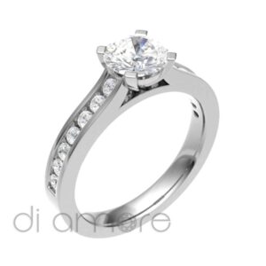 Pave Side 4Prong Diamond Engagement Ring