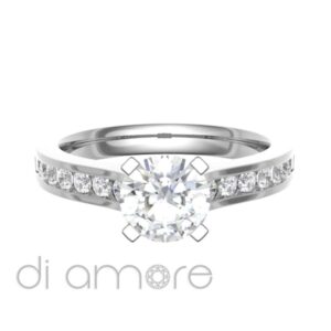 Pave Side 4Prong Diamond Engagement Ring